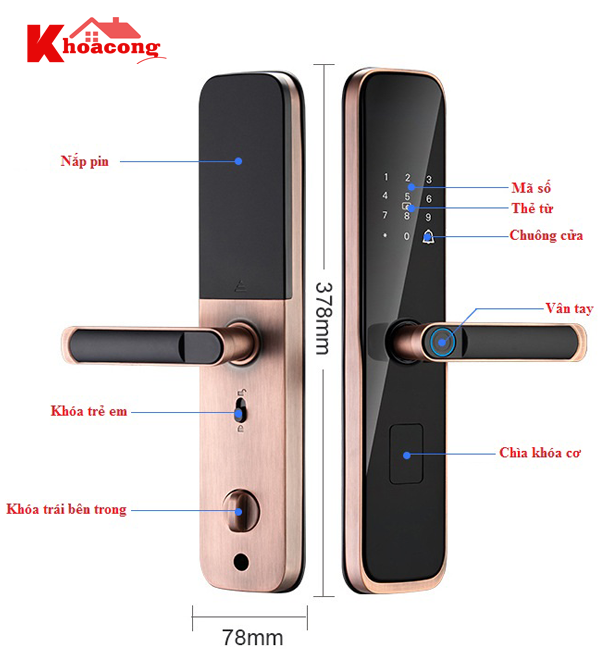 Khóa cửa vân tay HTK Smart P8