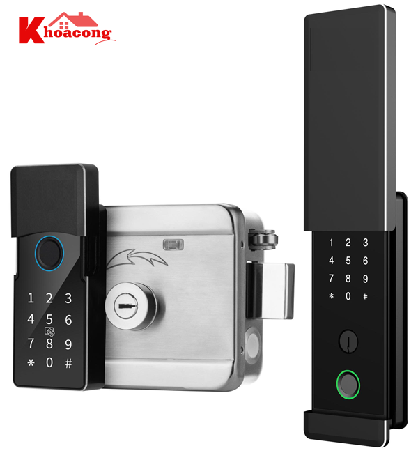 Khóa cổng vân tay 2 chiều HTK-A18 Pro